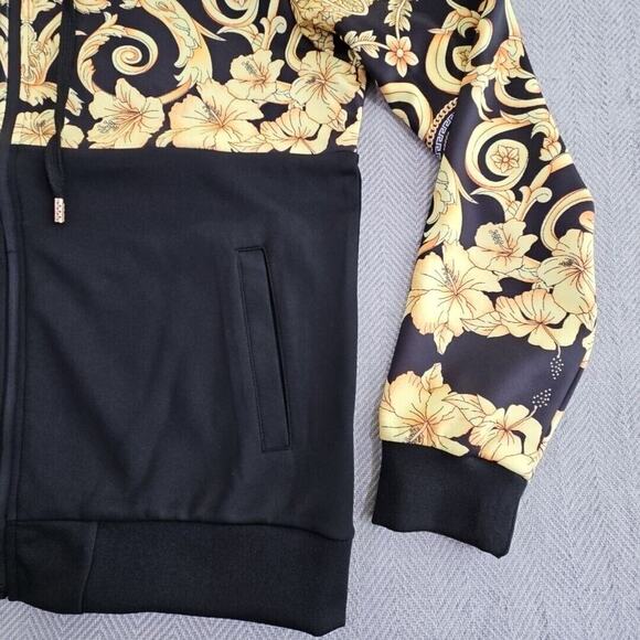 Stacy Adams Baroque Designer Style Full Zip Hoodie Size Large Luxury Y2K Luxe - Picture 4 of 16